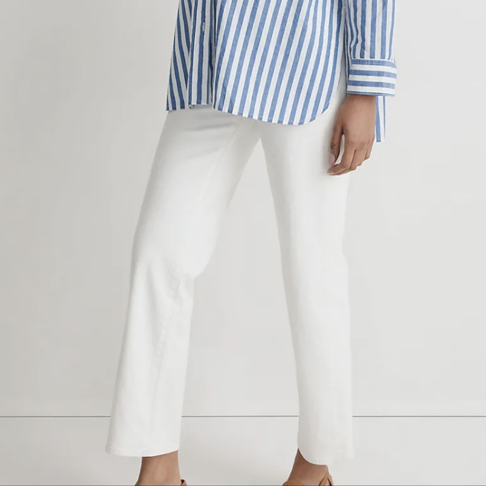 Madewell Maternity Over-the-Belly Perfect Vintage Straight Jean in Tile White